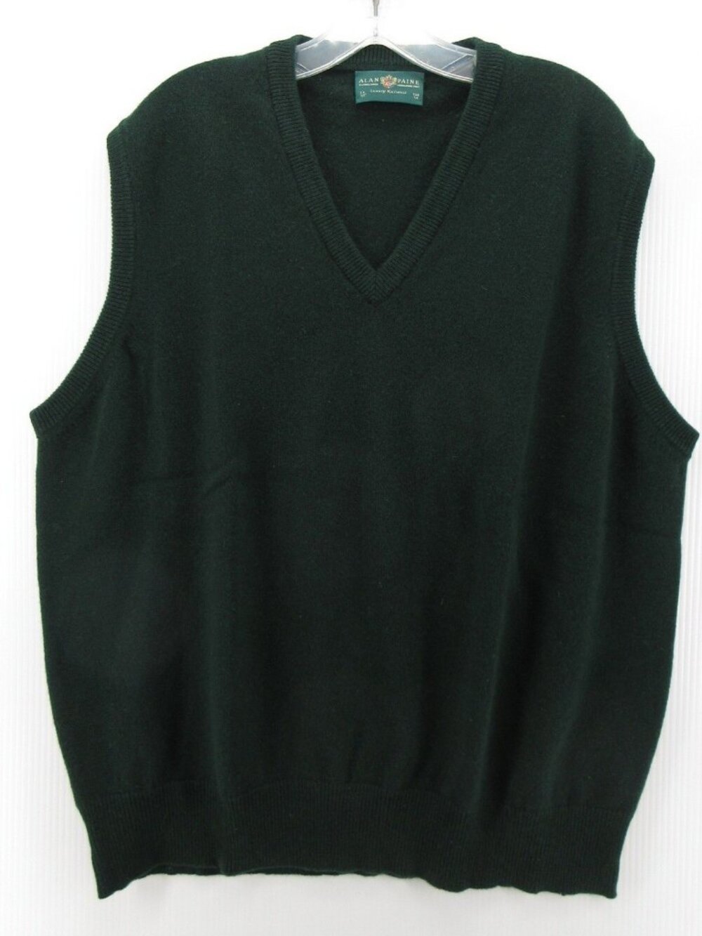 VINTAGE Alan Paine Sweater 50 Lambs Wool Vest Luxury Knit Pullover XL